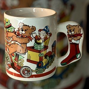 Toyland, Christmas, ponies, Bears & dolls Bikes & Balls Mug, Cup, Hot Chocolate